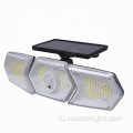 Kepala triple pintar terbaru 254*SMD/274*COB Outdoor Party Motion Sensing Solar Powered Garden Wall Light Dengan Badan Lampu yang Dapat Disesuaikan